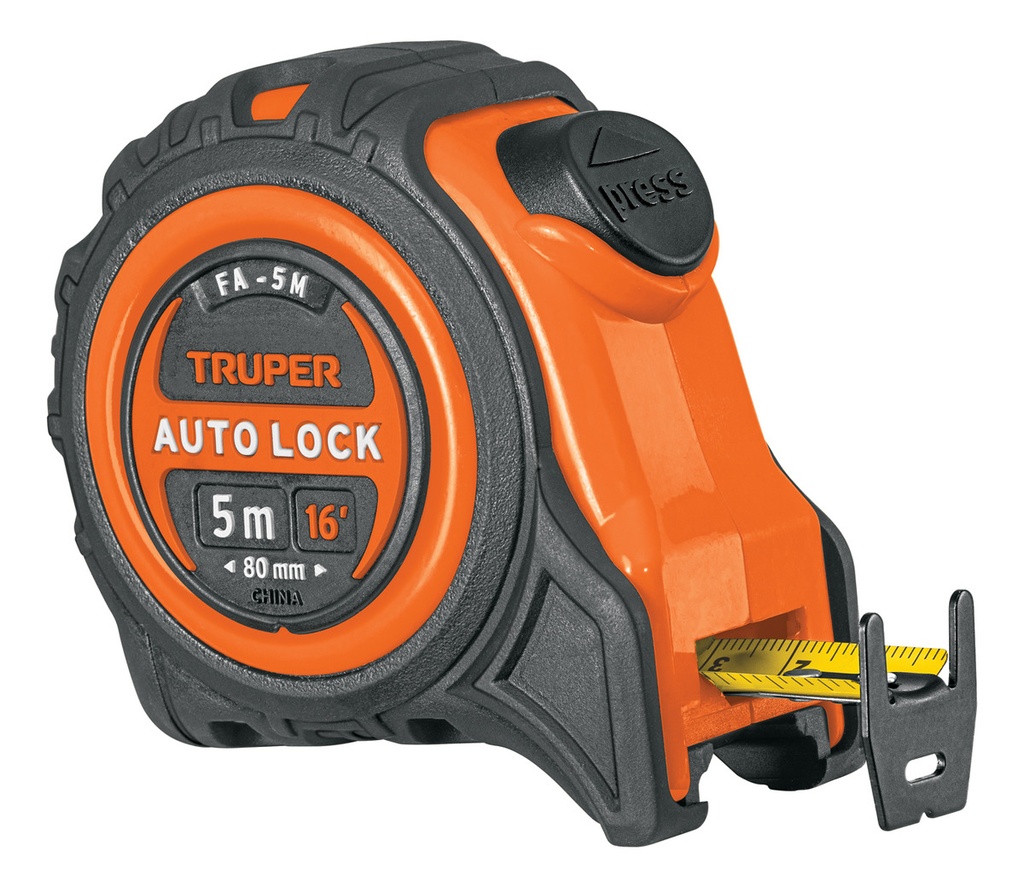 [FA-5M] Flexómetro Auto Lock 5 M Cinta 19 Mm Truper 10747