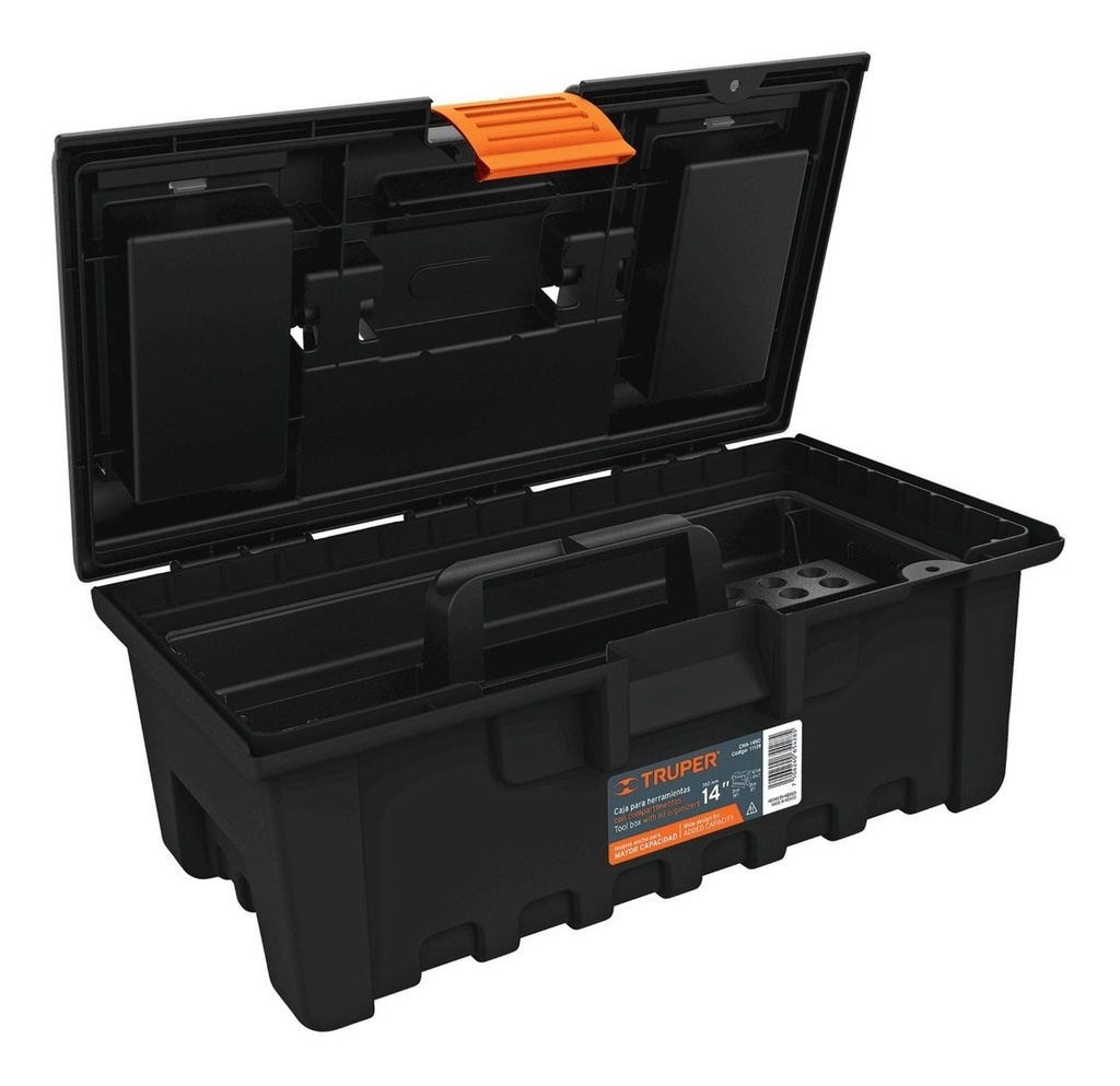 [CHA-14NC] Caja Para Herramienta De 14 Con Compartimentos Truper 11139