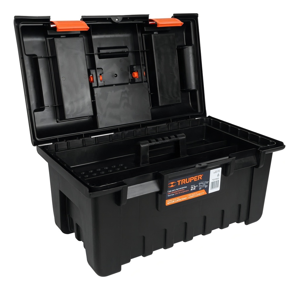 [CHA-22NC] Caja Herramienta 22" Naranja Con Comp. Truper 11145 Color Negro-naranja