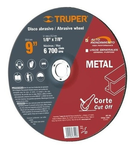 De Corte Truper Abt-782 229mm X 3.2mm