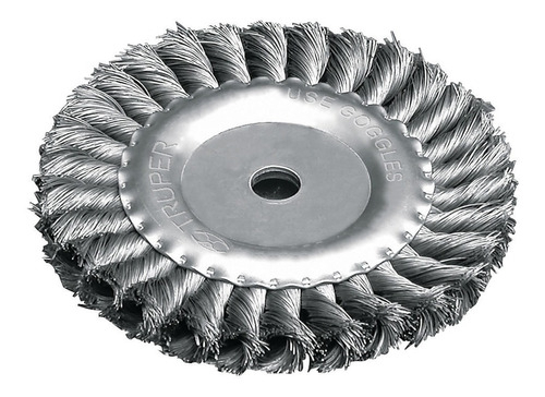 [CATR-6G] Carda Esmeril Trenzada 6" X 5/8" Gruesa Truper 11599 Color Plateado Gris