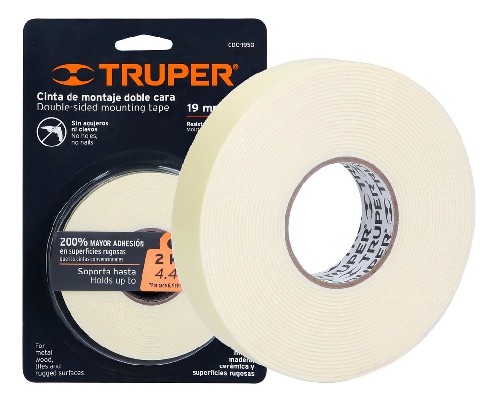 [CDC-1950] Cinta Doble Cara De 19 Mm X 5 M Truper 11725