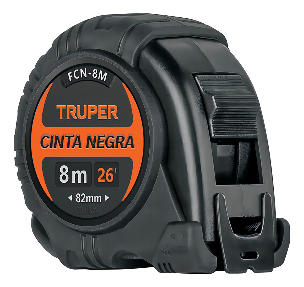 Truper Fcn-8m Flexómetro Cinta Negra 8m 27 Mm 11747
