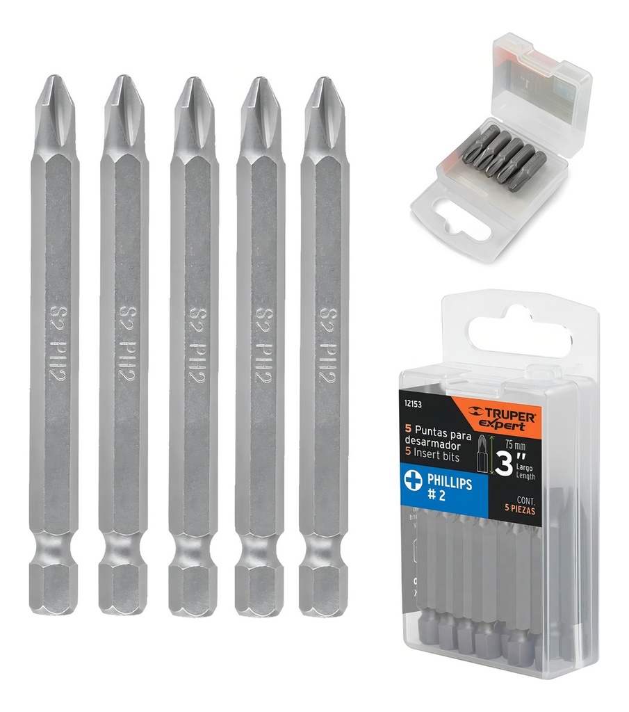 [TR-PUDE-1302] Puntas De Cruz Ph2 Largo 3" 5pz Truper 12153