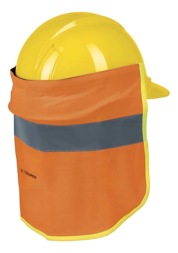 [TR-CUNU-N] Cubrenuca Para Casco, Naranja Con Reflejante, Truper 12355