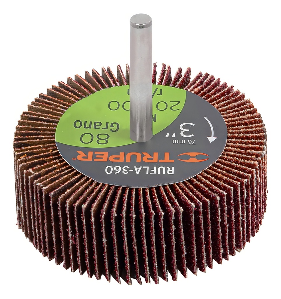[TR-RUFLA-380] Rueda Flap 3" Grano 80 Truper 13042