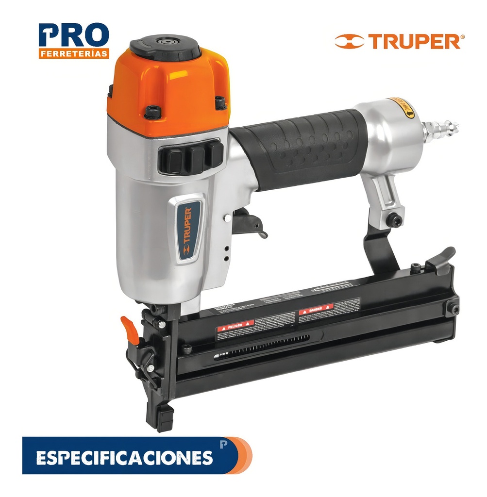 [TR-ENNE-120] Engrapadora Neumatica 1/4"' Tapicera Grapa #18 Truper 13176
