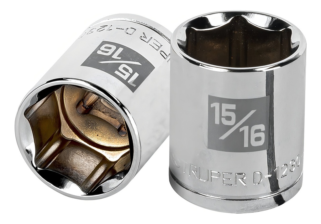 Dado 1/2' 6 Puntas Standard 15/16' Truper 13239 Color Plateado