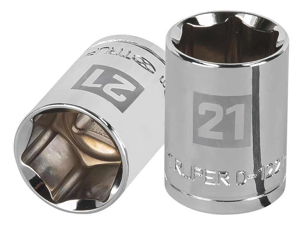 Dado 1/2' 6 Puntas Milimetrico 21 Mm Truper 13271 Color Plateado