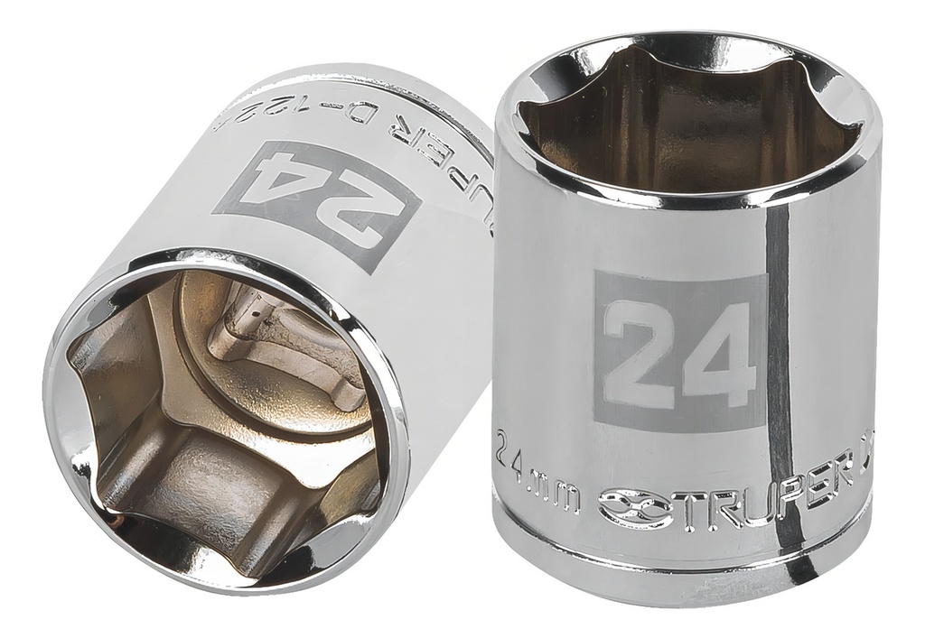 Dado 1/2' 6 Puntas Milimetrico 24 Mm Truper 13274 Color Plateado