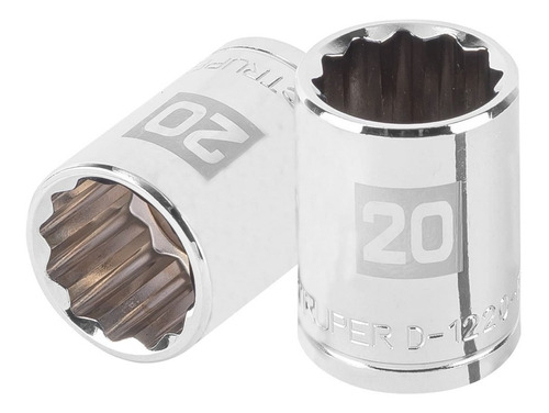 Dado 1/2' 12 Puntas Milimetrico 20 Mm Truper 13534 Color Plateado