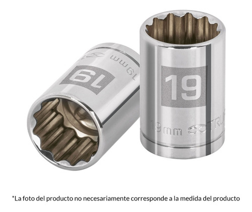 [TR-D-1221-EM] Dado 1/2" 12 Puntas Milimetrico 21 Mm Truper 13535 Color Plateado