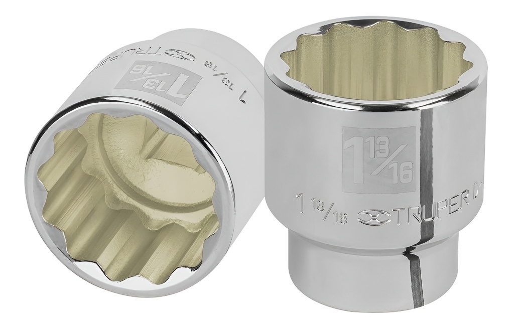 [TR-D-3458] Dado De 1-13/16", 12 Puntas, Cuadro 3/4", Truper