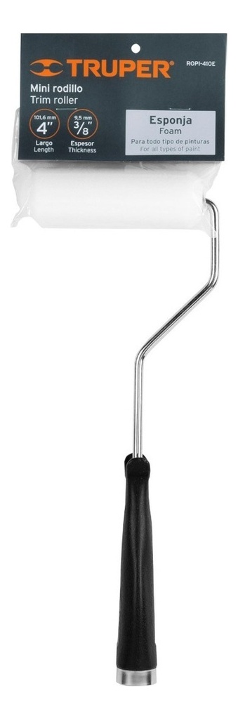 Mini Rodillo Para Pintar, Felpa Esponja, 4 X 3/8" Truper
