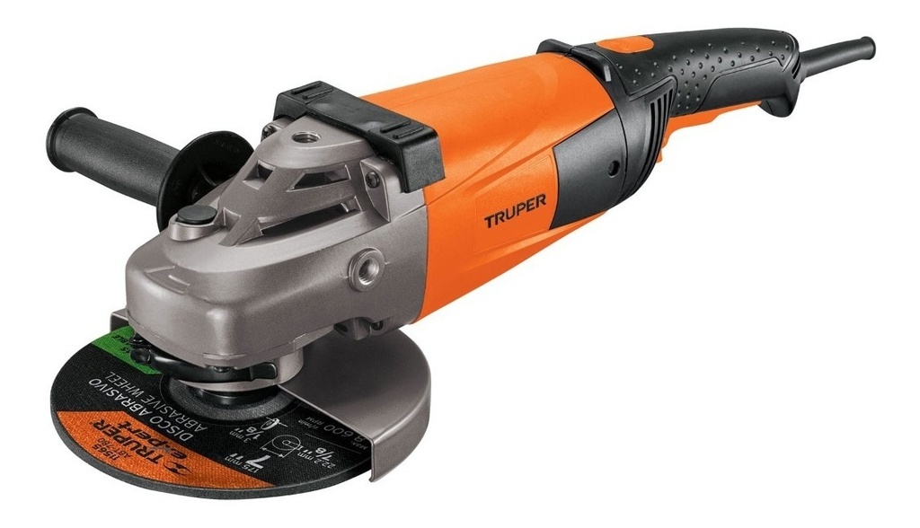 [TR-ESMA-7A3] Esmeriladora Angular 7" Profesional 2200 W Truper 14012 Color Naranja Esma-7a3