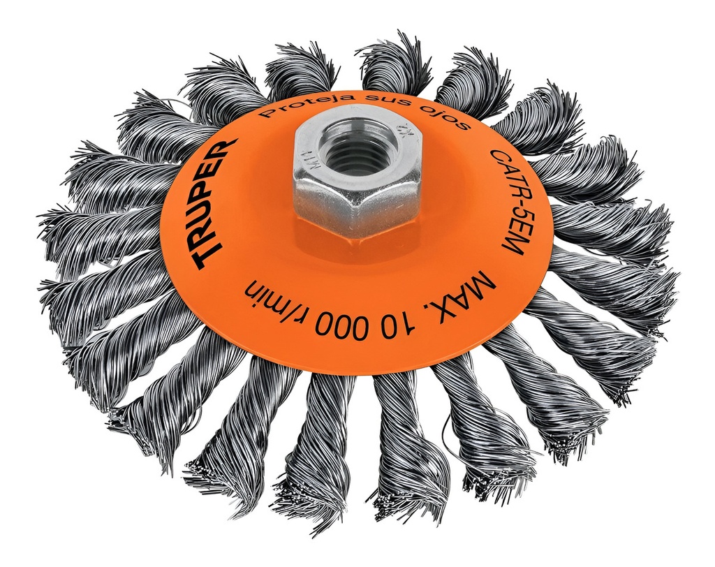 [TR-CATR-5EMR] Carda Trenzada 5" Esmeriladora Milimétrica Truper 14189 Color Naranja