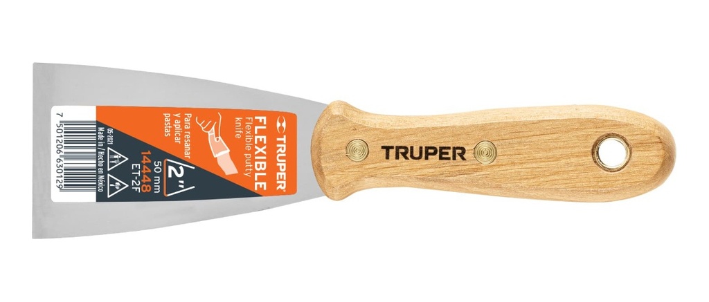 [TR-ET-2F] Espátula Flexible, Mango De Madera, 2" Truper 14448