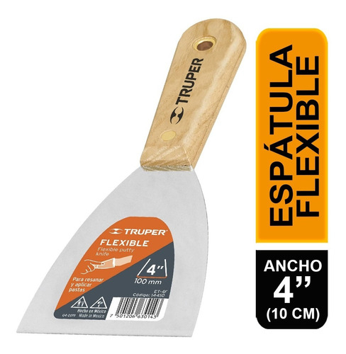 [TR-ET-4F] Espatula Flexible 4" Truper 14450