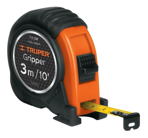 [TR-FH-3M] Flexómetro Gripper Contra Impacto 3 M Cinta 13 Mm Truper 14577