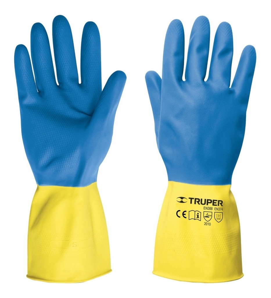 Guantes De Látex Reforzados Para Limpieza T. Gd Truper 15269 Azul