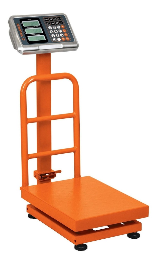 Báscula Comercial Digital Truper Bas-pla 15729 100kg Con Mástil Naranja 40 Cm X 30 Cm