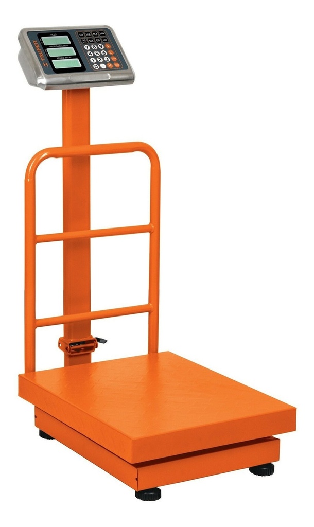 Báscula Comercial Digital Truper Bas-200pla 200kg Con Mástil Naranja 50 Cm X 40 Cm