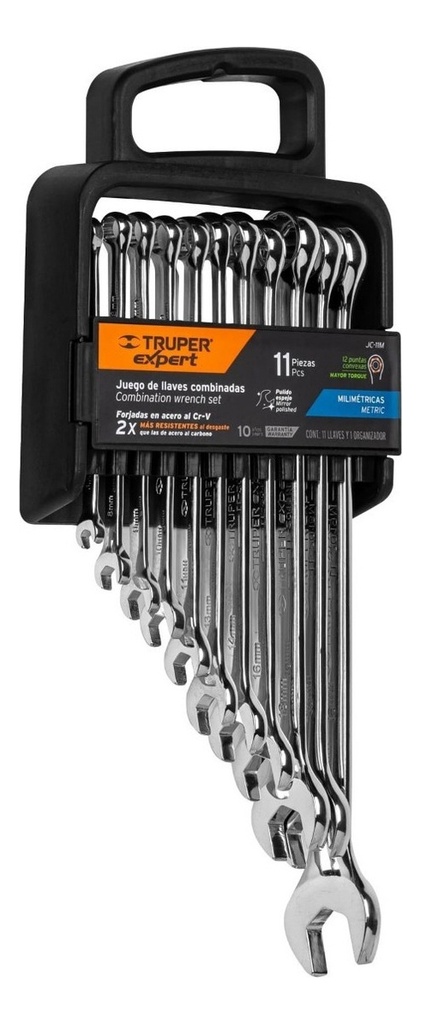 Juego De 11 Llaves Combinadas Mm Pulidas Truper Expert 15778