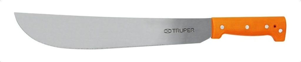 Machete Estándar 18" Cacha Naranja Remachada, En Bolsa Truper