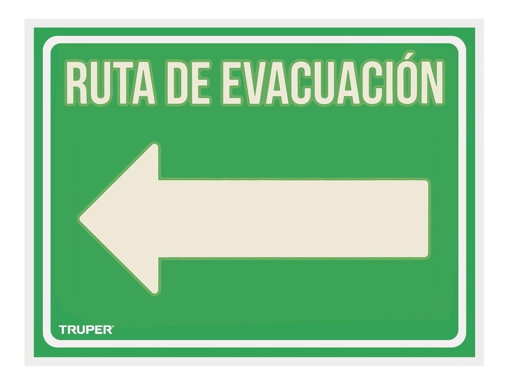 [TR-LIN-06] Señalamiento Ruta Evacuación Izquierda Truper Lin-06 Poliestireno 28x21cm