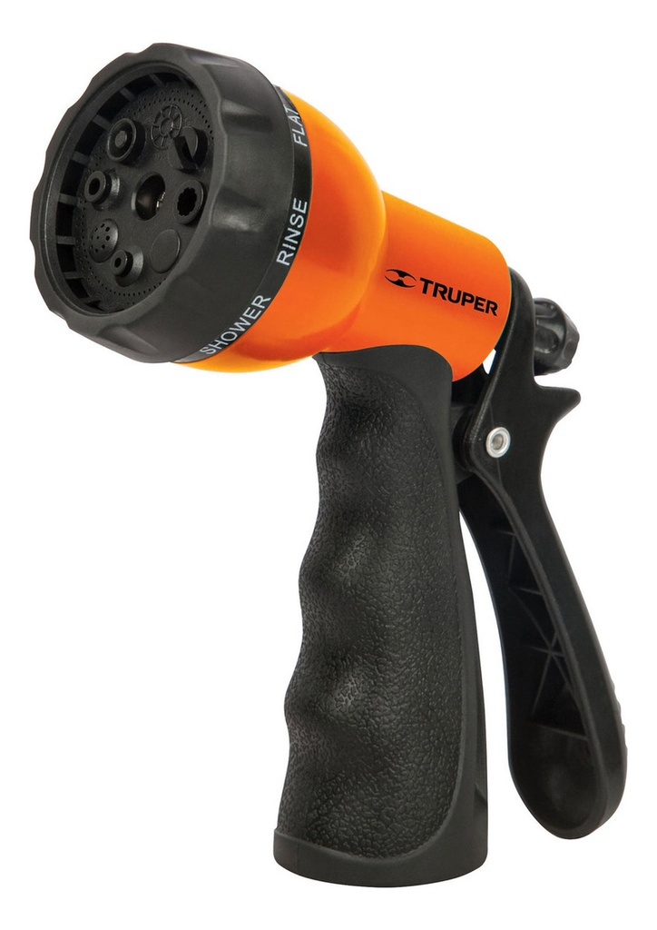 [TR-PR-409] Pistola Plástica Para Agua Manguera 8 Funciones Truper 18482