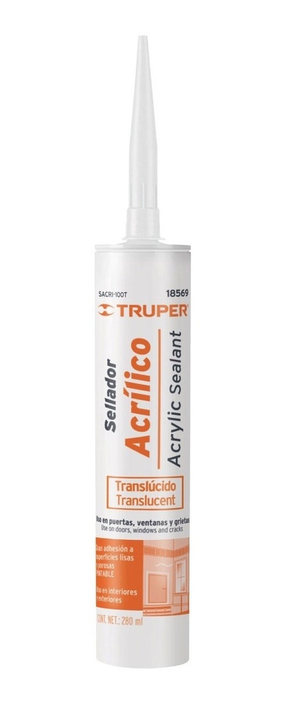 [TR-SACRI-100T] Sellador Acrilico Transparente 280 Ml Truper 18569