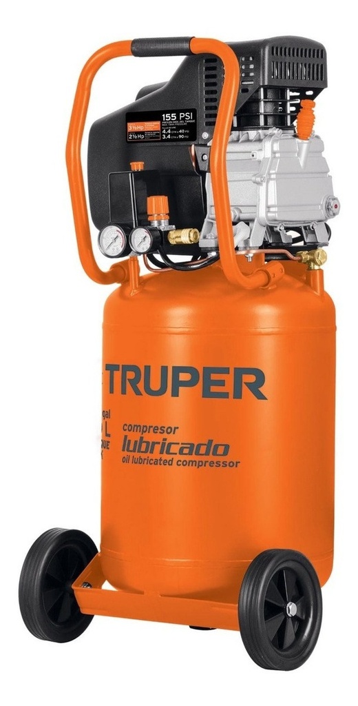 Compresor De Aire Eléctrico Portátil Truper Comp-50lv Monofásico 50l 2.5hp 60hz Naranja 60 Hz Monofásica