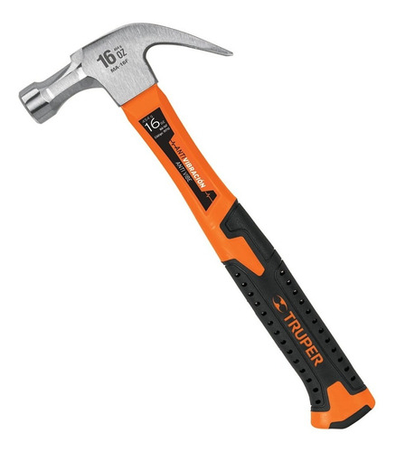 Martillo Pulido, Uña Curva 16 Oz Mango Fibra Vidrio Truper