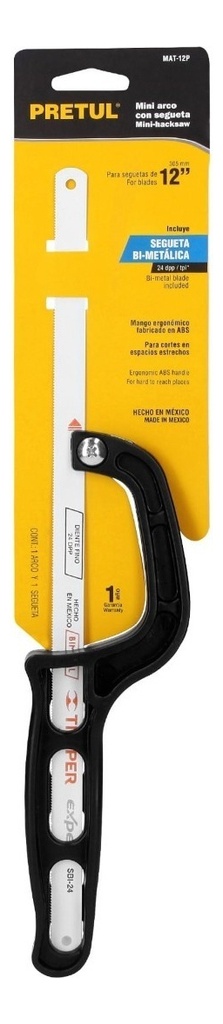 [TR-MAT-12P] Mini Arco de Plástico Para Segueta 12 , Pretul 20002