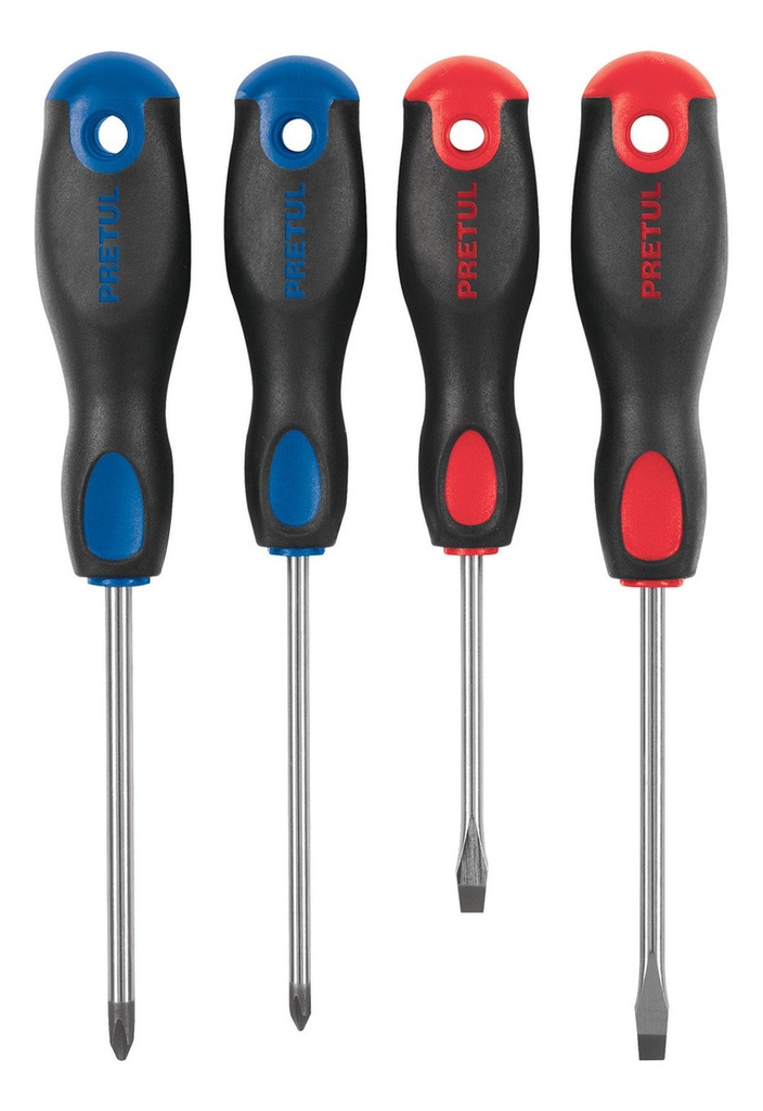 Juego De Desarmadores, 4 Piezas, Mango Comfort Grip, Pretul
