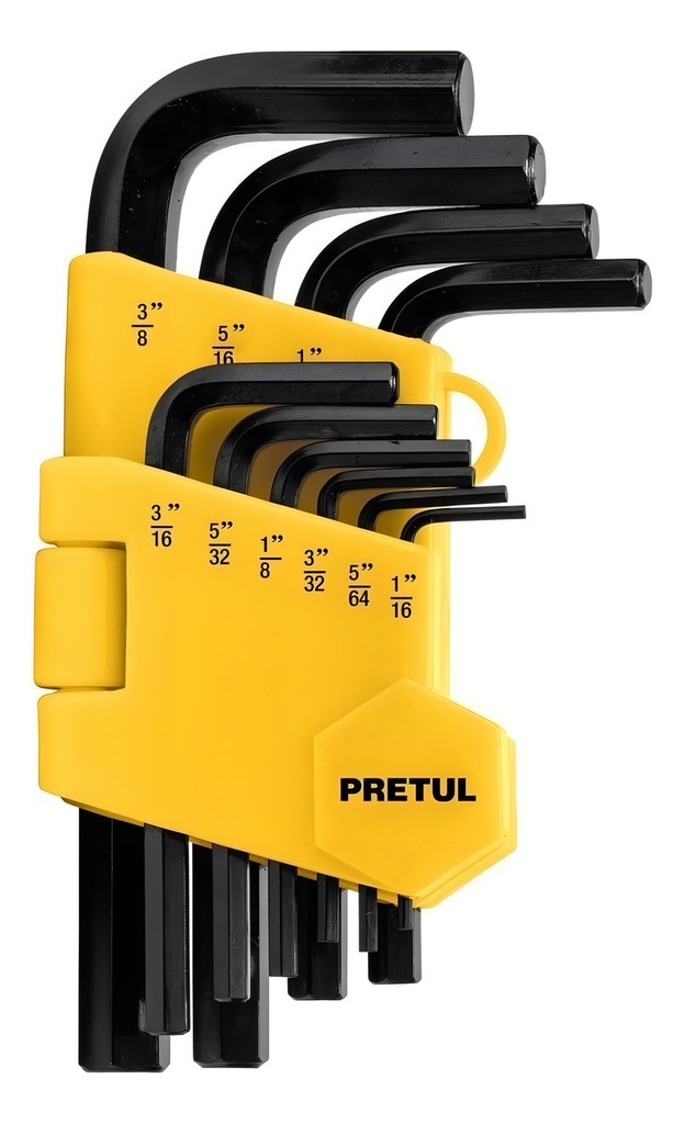 Juego 10 Llaves Allen Std Punta Hex Con Organizador, Pretul