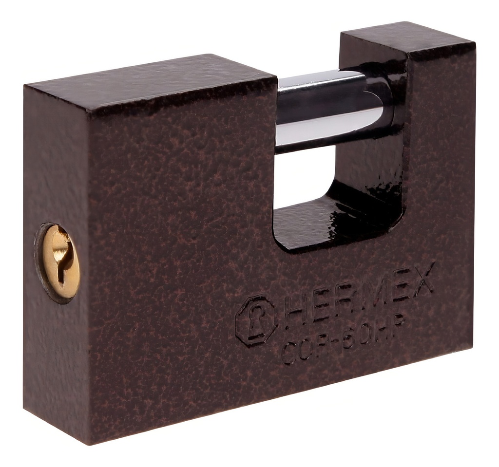 [TR-COR-60HP] Candado Antipalanca, 60mm, Cuerpo Hierro, Hermex 22516 Color Arena