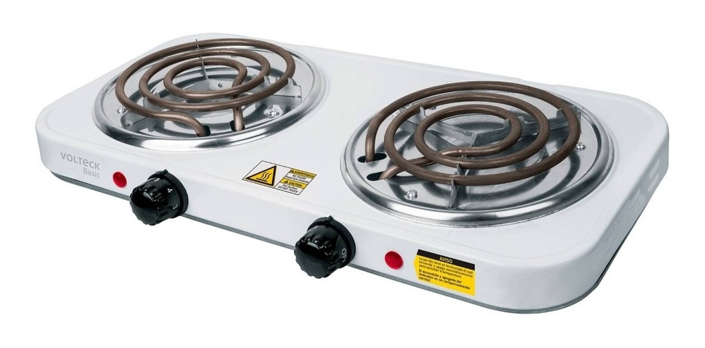 Parrilla Eléctrica Doble Volteck Basic 23032 Color Blanco