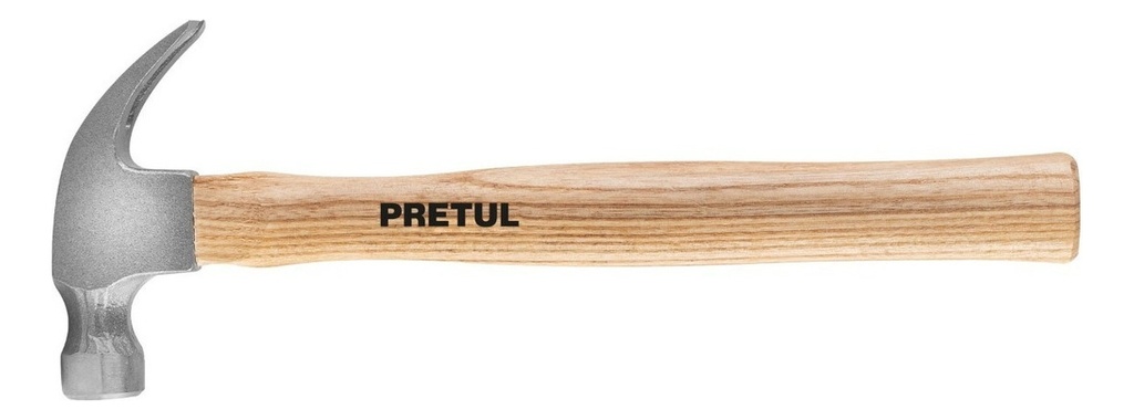 Martillo Uña Curva 7 Oz, Mango de Madera, Pretul 25000