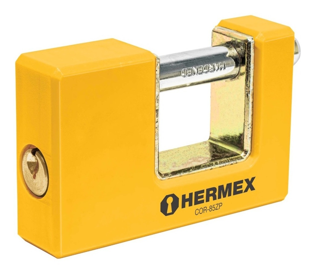 [TR-COR-85ZP] Candado Antipalanca, 85mm, Cuerpo Metálico, Hermex 27088 Amarillo