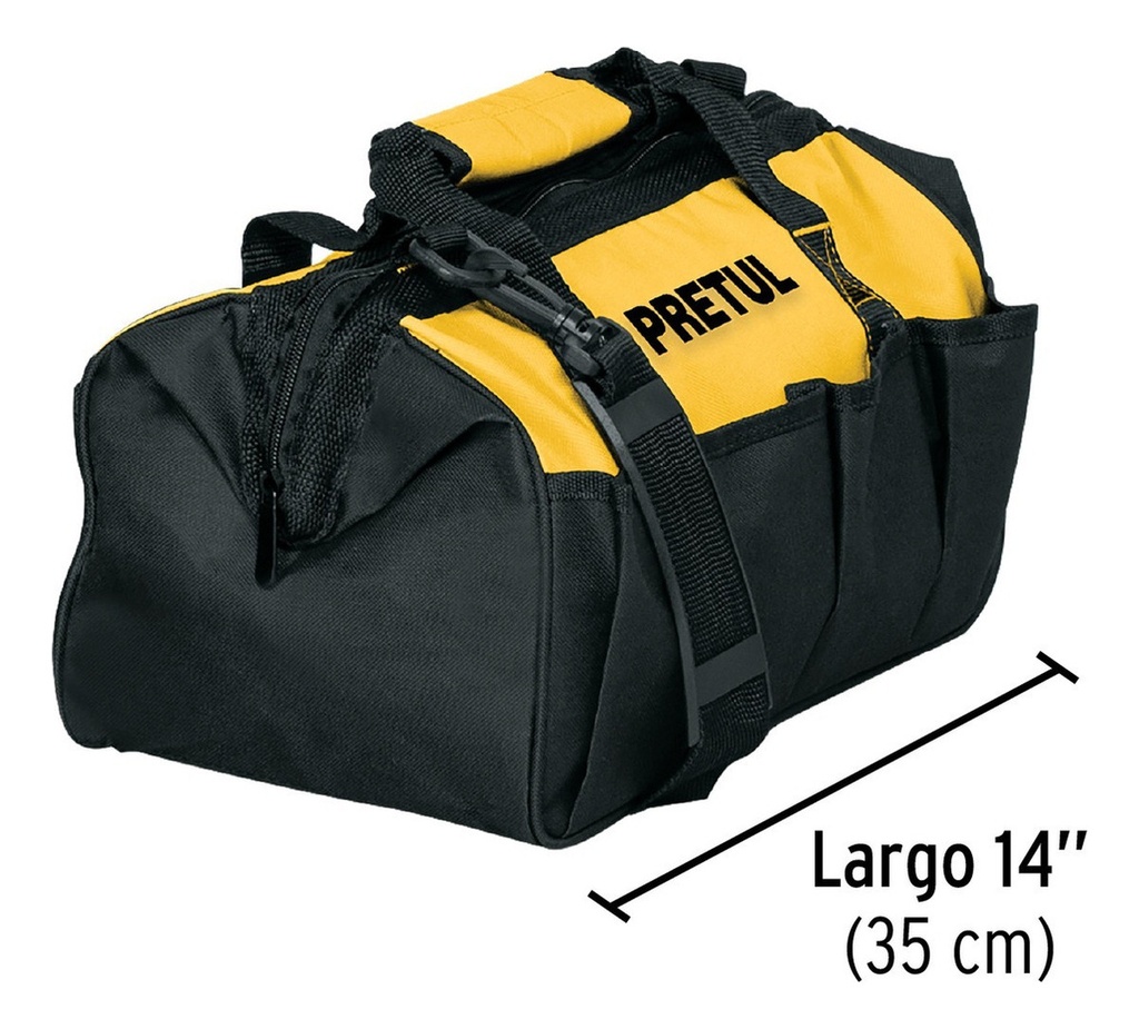 [TR-MALE-14P] Pretul Mochila Maleta Portaherramientas Con Correa de Hombro 45cm Color Negro