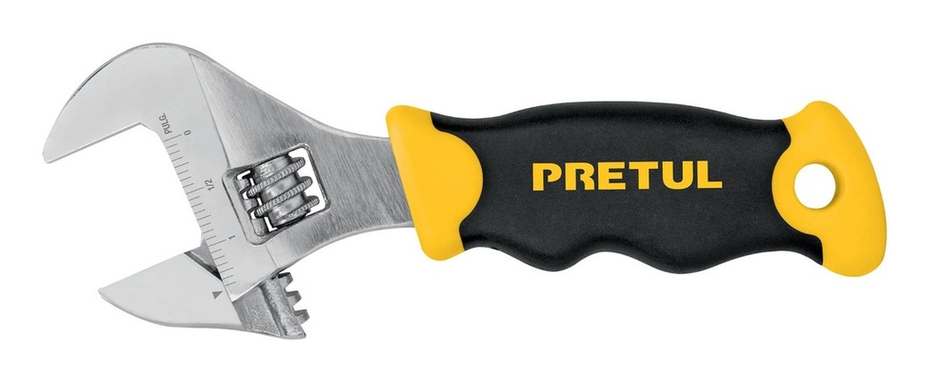 Llave Ajustable (perico Corto) 6' Cromada Con Grip, Pretul