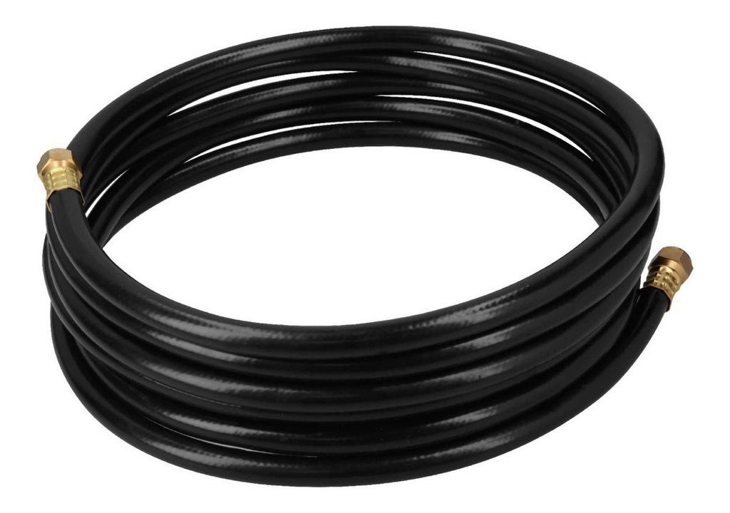 Manguera Flexible 3/8'', 250psi Con Conexión 5m, Foset 40079 Color Negro
