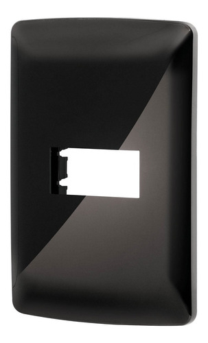 Placa 1 Módulo De Abs Negra Línea Italiana Volteck 40136 Color Negro