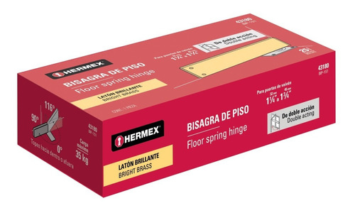Bisagra De Piso Dobla Acción, Acero Cromado, Hermex 43180