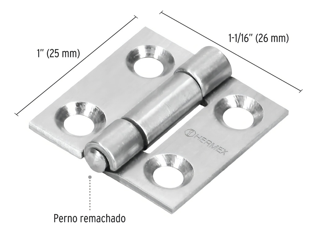 Bisagra Ace. Inoxidable 1'' X 7/8'' Hermex 43199