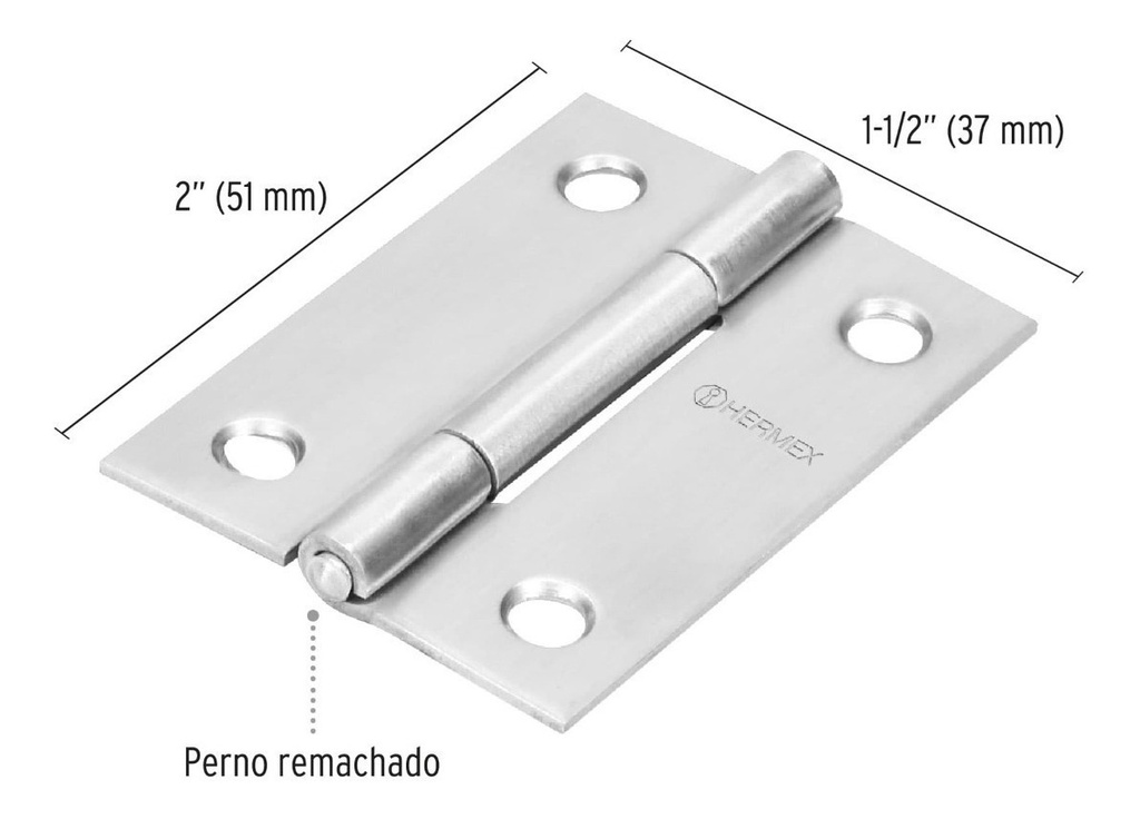 Bisagra Ace. Inoxidable 2" X 1-1/2" Hermex 43201