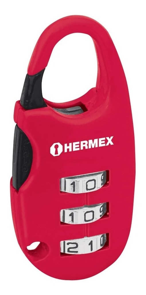 Candado 25 Mm Para Maleta Con Clave Hermex #cma-3c Rojo