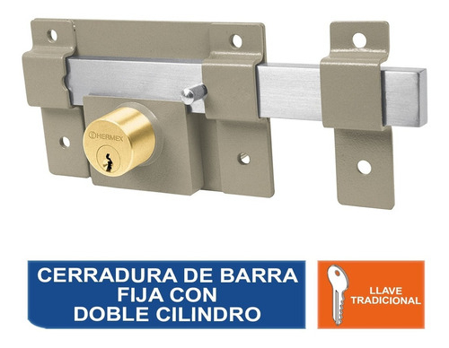 [TR-CB-35] Cerradura de Barra Libre Con 2 Llaves Estándar, Hermex 43500