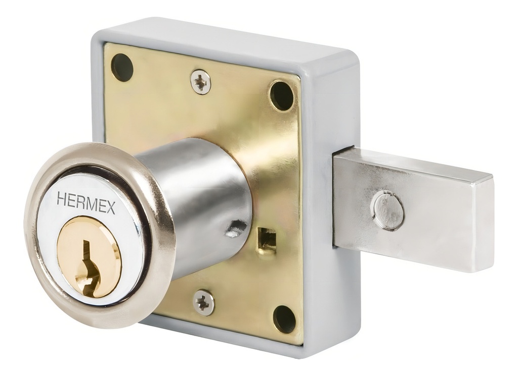Cerradura Para Mueble, Modelo 26, Cromo, Hermex Plateado
